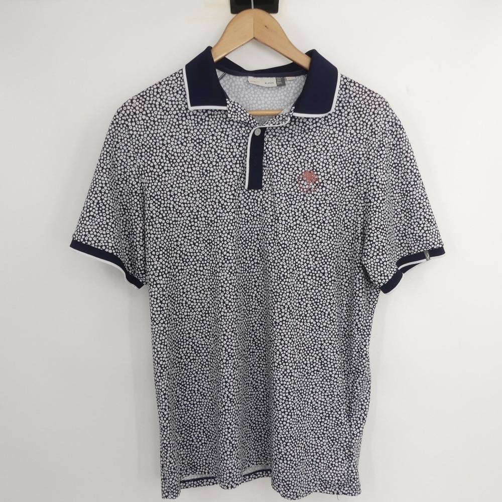 KJUS Polo Shirt Sport Fit Lance All Over Print UPF 30 Men's 52 Large
